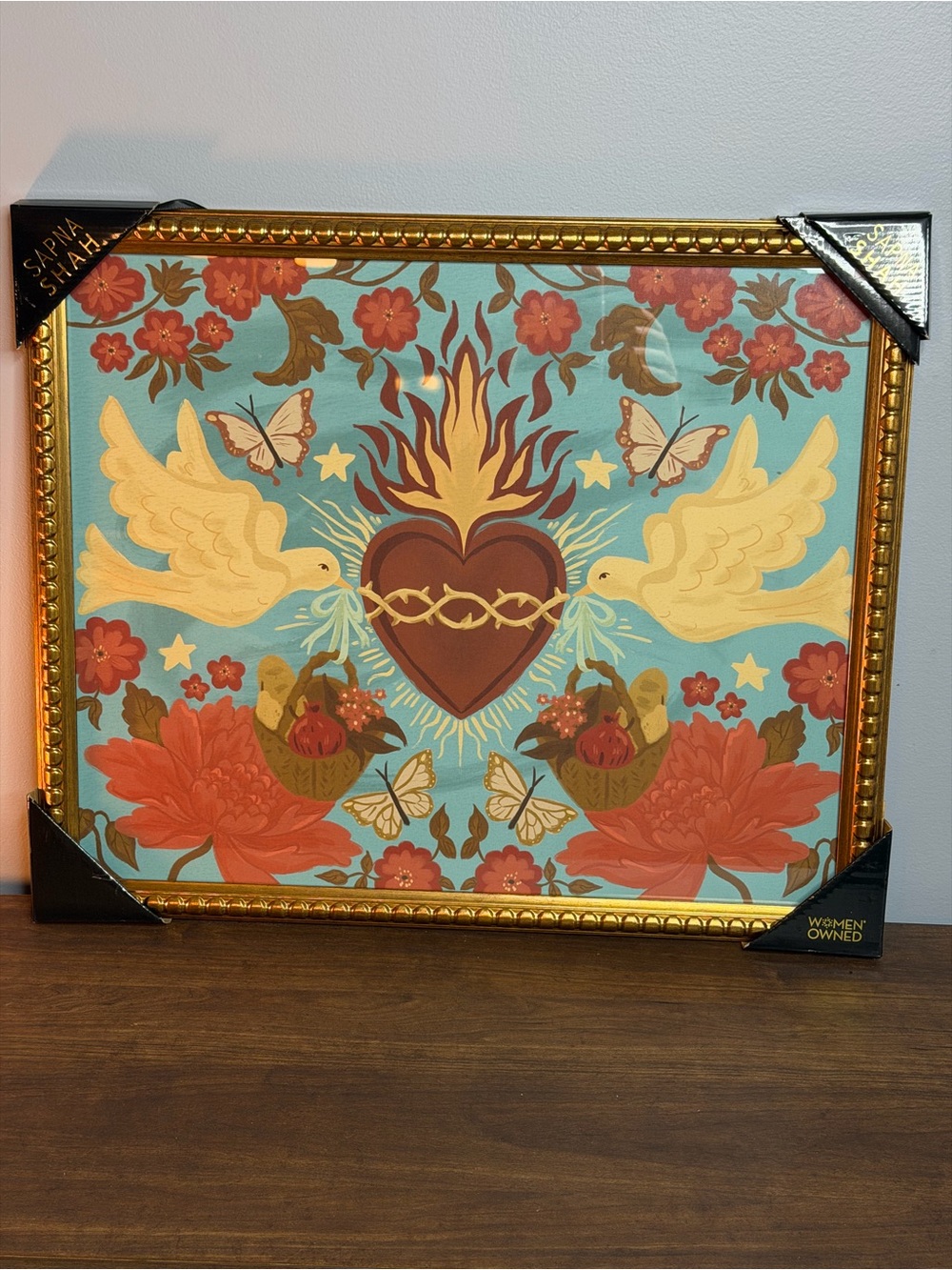 Beautiful Sapna Shah Sacred Heart artwork – 20” x 24”